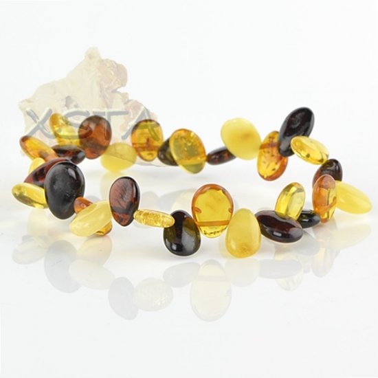 Mix drop shaped amber bracelet
